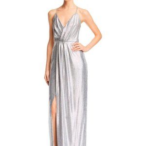 Gown - Metallic Draped Gown Silver